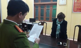Bị can Nguyễn Thị Thu tại cơ quan điều tra