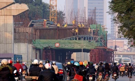 Dự án đường sắt Cát Linh - Hà Đông sẽ hoàn thành và đưa vào khai thác thương mại trong năm 2016 (ảnh: Hữu Nghị)