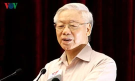 Tổng Bí thư phát biểu tại hội nghị.