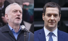 Bộ trưởng Tài chính George Osborne (phải) và lãnh đạo đảng Lao động đối lập Jeremy Corbyn. (Ảnh: AFP)