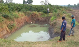 Ao nước nơi xảy ra vụ việc thương tâm.