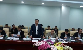 Thứ trưởng Bộ Công thương Hoàng Quốc Vượng phát biểu kết luận buổi làm việc