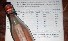  Hơn 1.000 chai đựng tin nhắn đã được George Parker Bidder ném xuống Bắc Hải. Ảnh: Hiệp hội sinh vật biển/PA.