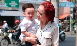 Diễm Hương đẹp rạng rỡ đầy hạnh phúc bên con trai