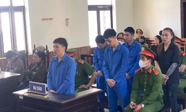 Các bị cáo tại phiên tòa