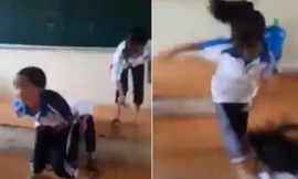 Clip ghi lại những hành động vô cùng bạo lực, phản cảm của nhóm nữ sinh