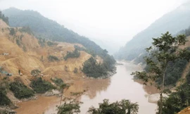 Khu vực xây dựng Thủy điện Lai Châu tại xã Nậm Hàng (huyện Mường Tè, Lai Châu). Ảnh: TTXVN