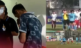 Bê bối bóng đá Thái Lan: Cầu thủ nổi điên đấm trọng tài và đối thủ ngay trên sân