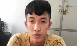 Đối tượng Võ Văn Mỹ tại cơ quan công an. Ảnh: CACC