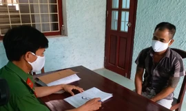 Nguyễn Văn Thiện tại cơ quan công an.