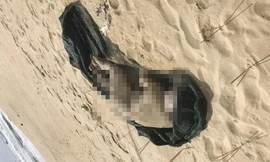 Xác chết trôi dạt vào bờ. Ảnh: A.T