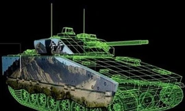 Mô hình xe tăng có khả năng ngụy trang do công ty BAE Systems thiết kế. (Nguồn: Telegraph)