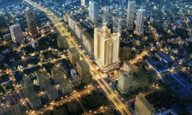 Tòa tháp BRG Diamond Residence được ví như một viên kim cương xanh trên tọa độ vàng giữa trời Tây Hà Nội