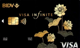 Chiếc thẻ có thiết kế sang trọng với các họa tiết tiết mạ vàng tinh tế