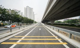 Ram lên xuống cầu cạn Mai Dịch – Nam Thăng Long đã hoàn thiện, chờ ngày thông xe