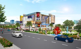 Phối cảnh khu trung tâm tiện ích của dự án Bình Dương Avenue City. Dự án bao gồm 287 shophouse và đất nền thương mại cùng các tiện ích sống đẳng cấp