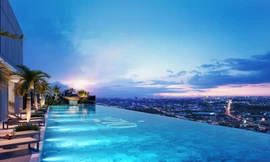 'Hé lộ' cặp hồ bơi vô cực trên tầng 40 tại dự án cao cấp ven sông 