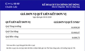 Chubb Life cập nhật giá đơn vị Quỹ Liên kết Đơn vị - Sản phẩm Kế hoạch Tài chính Chủ động