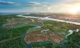 Aqua City được bao bọc bởi hệ thống sông tự nhiên với hơn 500 ha cây xanh và mặt nước mang lại bầu không khi mát mẻ quanh năm