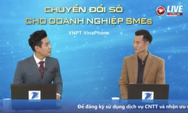 Livestream trên fanpage VNPT VinaPhone tìm khách hàng doanh nghiệp may mắn trong chương trình Đăng ký nhanh tay, vận may sẽ tới