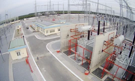 Toàn cảnh TBA 500kV Chơn Thành được chụp từ trên cao 