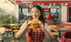AMEE nối dài “mối duyên” với LOTTERIA, giới thiệu đến người dùng LChicken burger thượng hạng mới