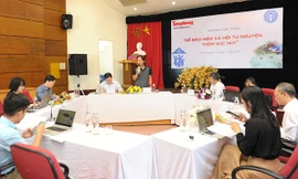 Toàn cảnh Toạ đàm trực tuyến với chủ đề: “Để Bảo hiểm Xã hội Tự nguyện thêm sức hút”, do Báo Tiền Phong phối hợp cùng BHXH Việt Nam thực hiện. Ảnh: Tuấn Nguyễn