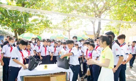 Học sinh hào hứng hưởng ứng chương trình 'Dinh dưỡng cân bằng cho thế hệ tương lai'