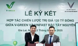 V-Green hợp tác phát triển 3.000 trụ sạc ô tô điện Vinfast tại khu vực Tây Nguyên trong năm 2025