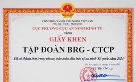 Tập đoàn BRG nhận giấy khen trong phong trào 'Toàn dân Bảo vệ An ninh Tổ quốc năm 2024'