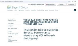 Lý do Bayer Việt Nam chủ động thu hồi công bố sản phẩm
