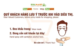 Biển thông tin hướng dẫn phòng chống dịch tại các siêu thị, Minimart thuộc BRGMart