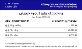 Chubb Life cập nhật giá đơn vị Quỹ Liên kết Đơn vị - Sản phẩm Kế hoạch Tài chính Chủ động