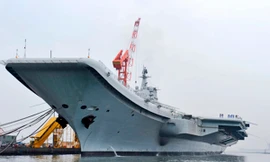 Tàu sân bay Varyag ở tỉnh Liêu Ninh. Ảnh: Xinhua