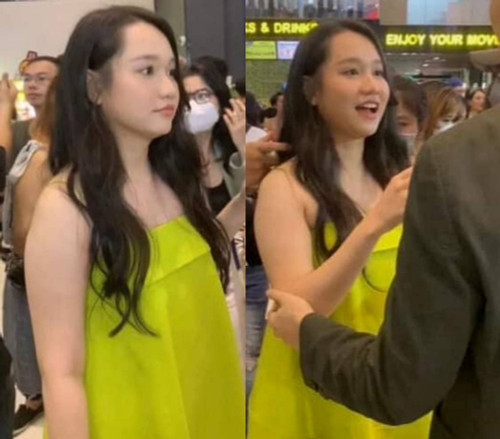 Trúc Anh tại buổi họp báo làm dấy lên tin có bầu. Trúc Anh tại buổi họp báo làm dấy lên tin có bầu.