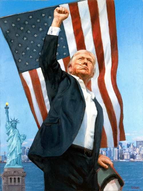 Bức tranh Tổng thống Putin tặng ông Trump. Ảnh: Nikas Safronov. Bức tranh Tổng thống Putin tặng ông Trump. Ảnh: Nikas Safronov.