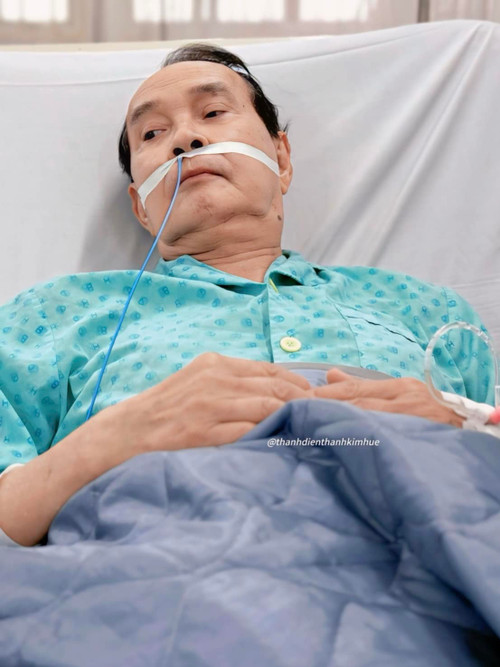 Hình ảnh NSND Thanh Điền tại bệnh viện. Ảnh: FBNV.