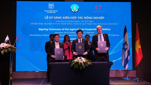 Lễ ký kết Sáng kiến Hợp tác nông nghiệp Việt Nam - Israel. (Ảnh: VA)