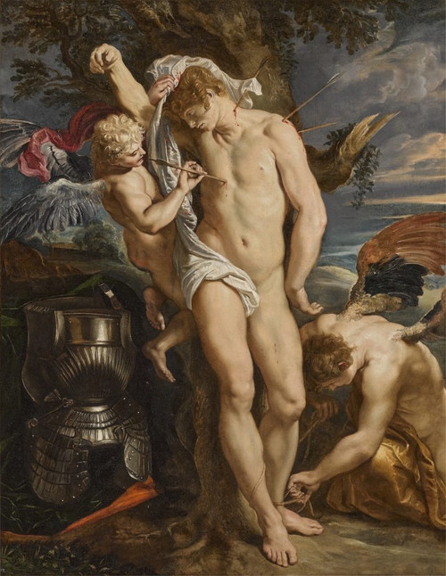 Bức Saint Sebastian Tended by Two Angels. Ảnh: Sotheby's. Bức Saint Sebastian Tended by Two Angels. Ảnh: Sotheby's.