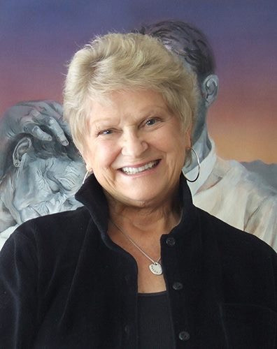 Nữ họa sĩ Sarah Boardman khẳng định không cố ý bóp méo hình ảnh ông Trump trong tranh. Ảnh: FBNV. Nữ họa sĩ Sarah Boardman khẳng định không cố ý bóp méo hình ảnh ông Trump trong tranh. Ảnh: FBNV.