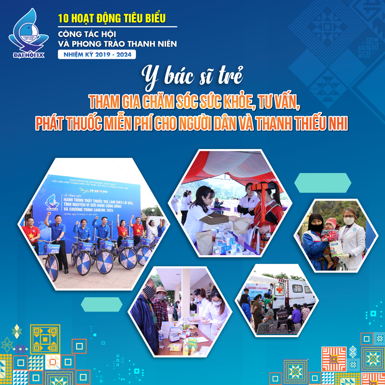 6. Y bác sĩ trẻ tham gia chăm sóc sức khỏe, tư vấn, phát thuốc miễn phí cho người dân và thanh thiếu nhi.