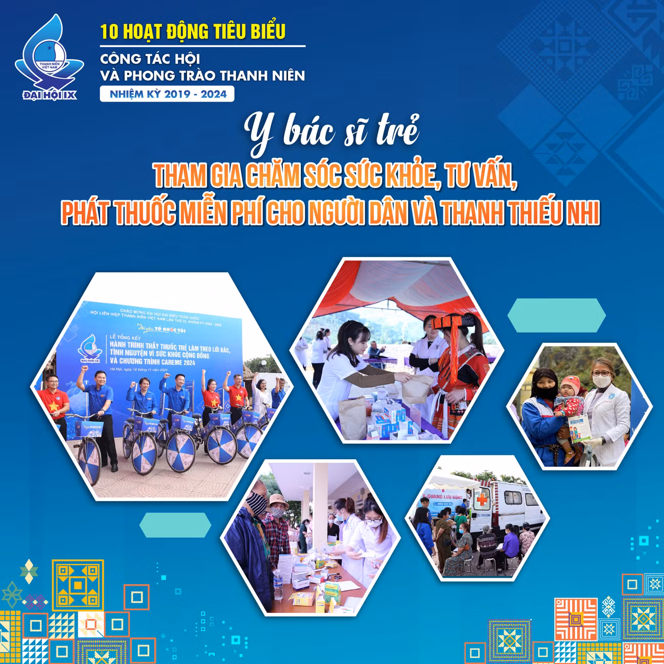 6. Y bác sĩ trẻ tham gia chăm sóc sức khỏe, tư vấn, phát thuốc miễn phí cho người dân và thanh thiếu nhi.
