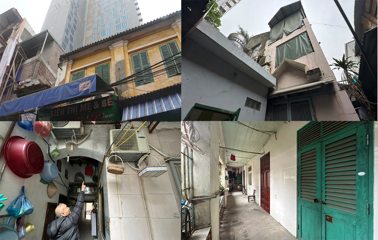 Khu tập thể 18 Phạm Bá Trực xuất hiện nhiều vết nứt tường, các hộ dân khóa cửa dời đi vì lo sợ nguy hiểm.