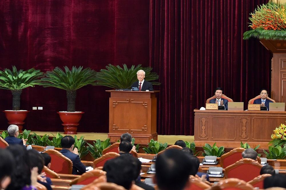 Tổng Bí thư Nguyễn Phú Trọng phát biểu khai mạc Hội nghị (Ảnh: Nhật Minh)