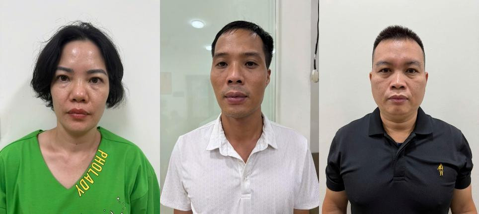 Hương và 2 đối tượng bị tạm giữ. Ảnh CACC