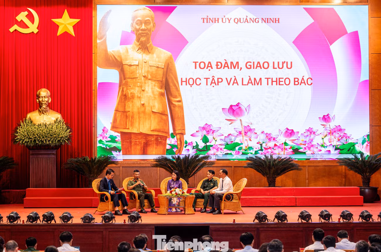 Nhiều tấm gương điển hình cho phong trào "Học và làm theo lời Bác" được tuyên dương tại Hội nghị. Ảnh: Quốc Nam.