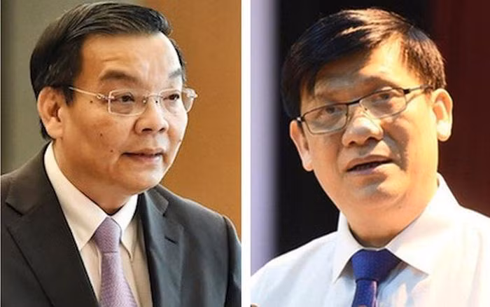 Ông Nguyễn Thanh Long, nguyên Bộ trưởng Bộ Y tế và ông Chu Ngọc Anh, nguyên Chủ tịch UBND TP Hà Nội bị bắt trong vụ Việt Á. Ảnh: PV