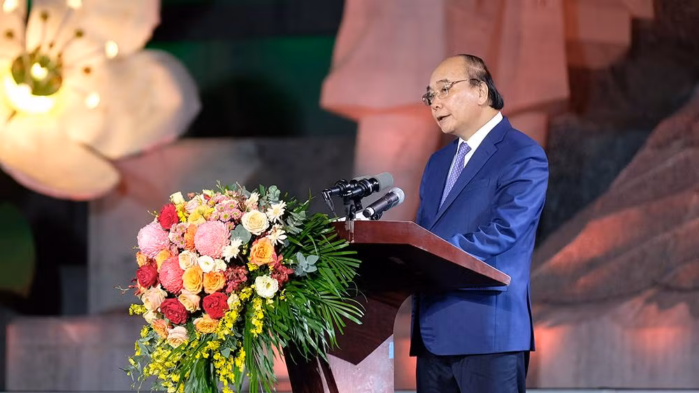 Chủ tịch nước Nguyễn Xuân Phúc phát biểu chỉ đạo tại buổi lễ.