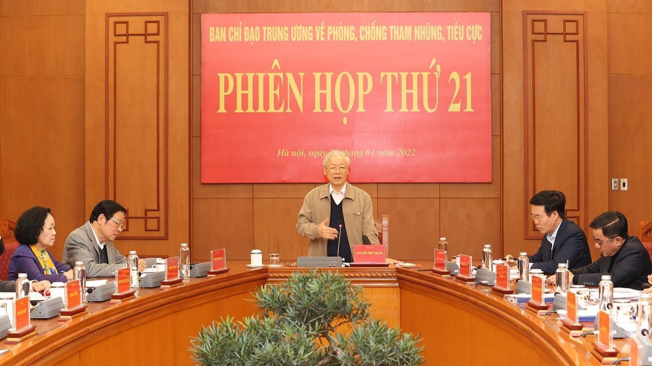 Tổng Bí thư Nguyễn Phú Trọng, Trưởng Ban Chỉ đạo chủ trì và phát biểu tại phiên họp Tổng Bí thư Nguyễn Phú Trọng, Trưởng Ban Chỉ đạo chủ trì và phát biểu tại phiên họp