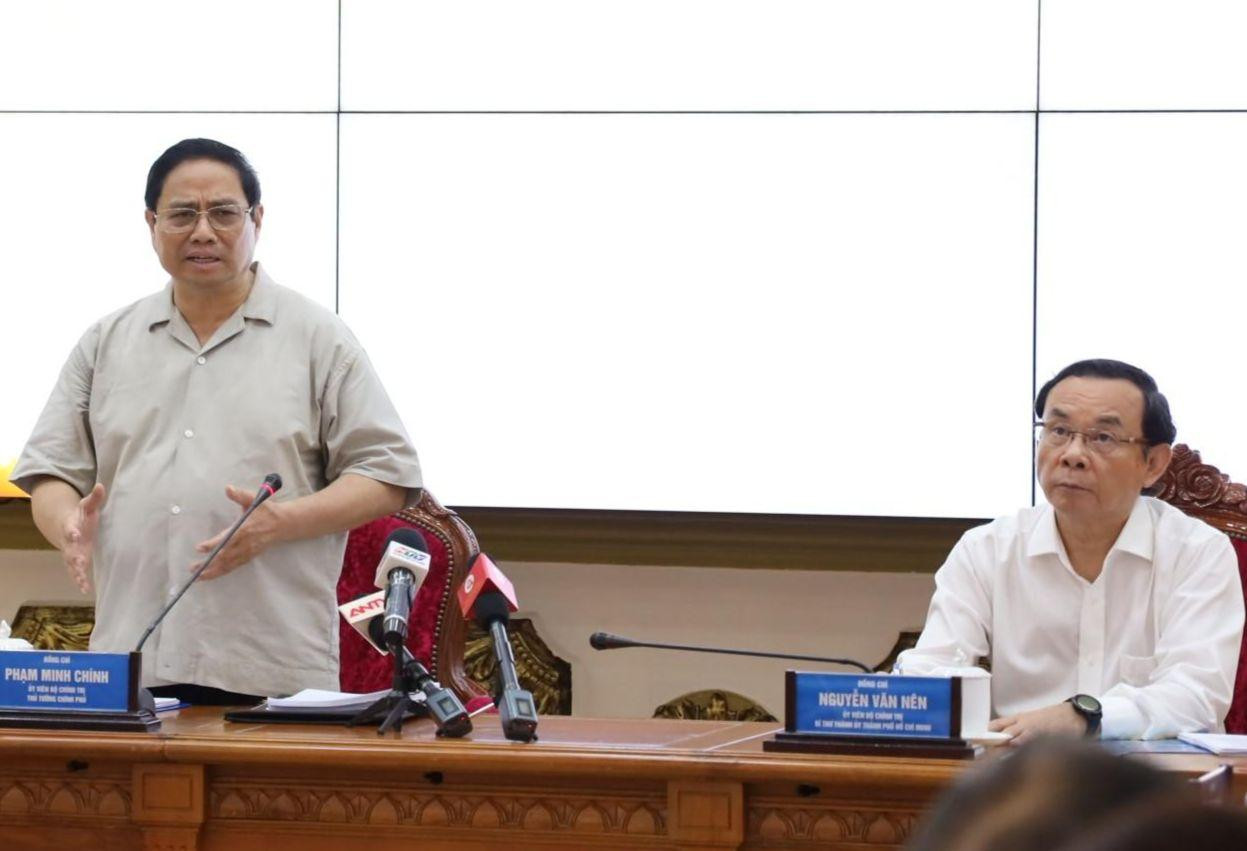 Thủ tướng Phạm Minh Chính làm việc với lãnh đạo TPHCM và các bộ, ngành liên quan Thủ tướng Phạm Minh Chính làm việc với lãnh đạo TPHCM và các bộ, ngành liên quan